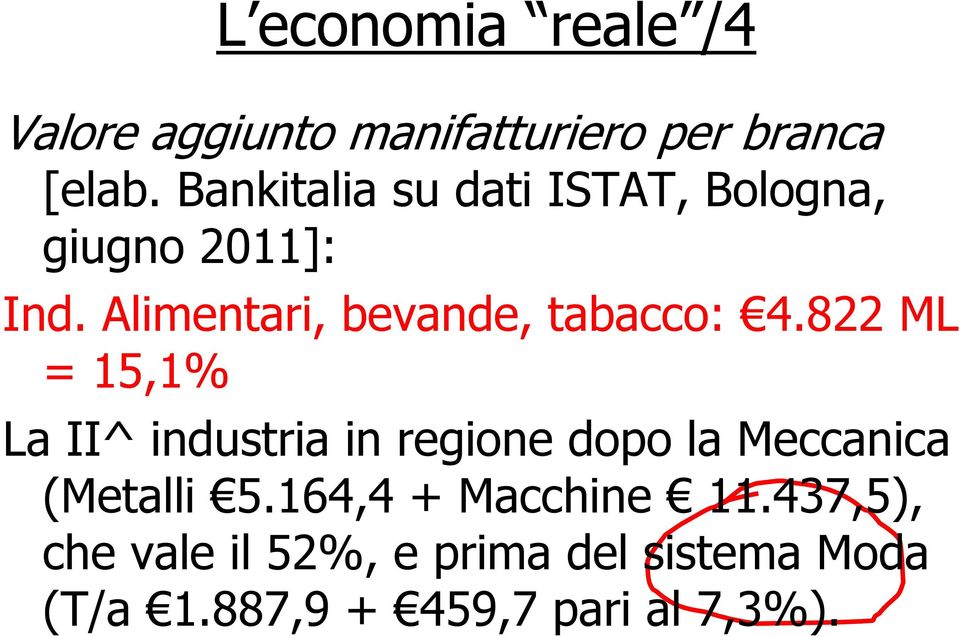 Alimentari, bevande, tabacco: 4.