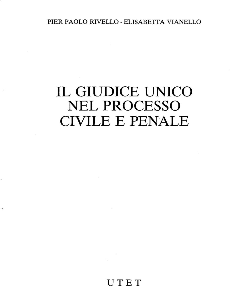 GIUDICE UNICO NEL