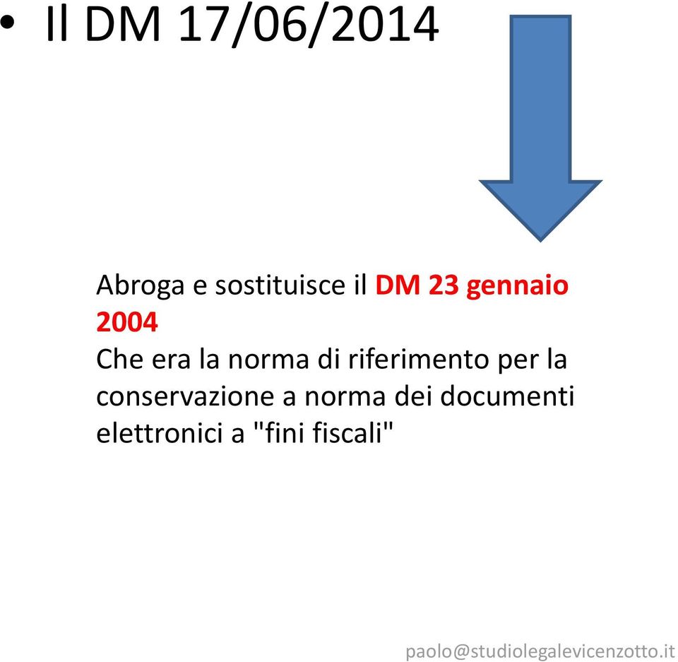 riferimento per la conservazione a norma