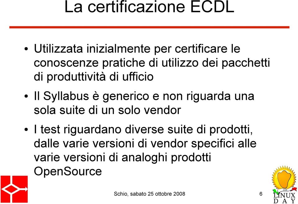 sola suite di un solo vendor I test riguardano diverse suite di prodotti, dalle varie versioni