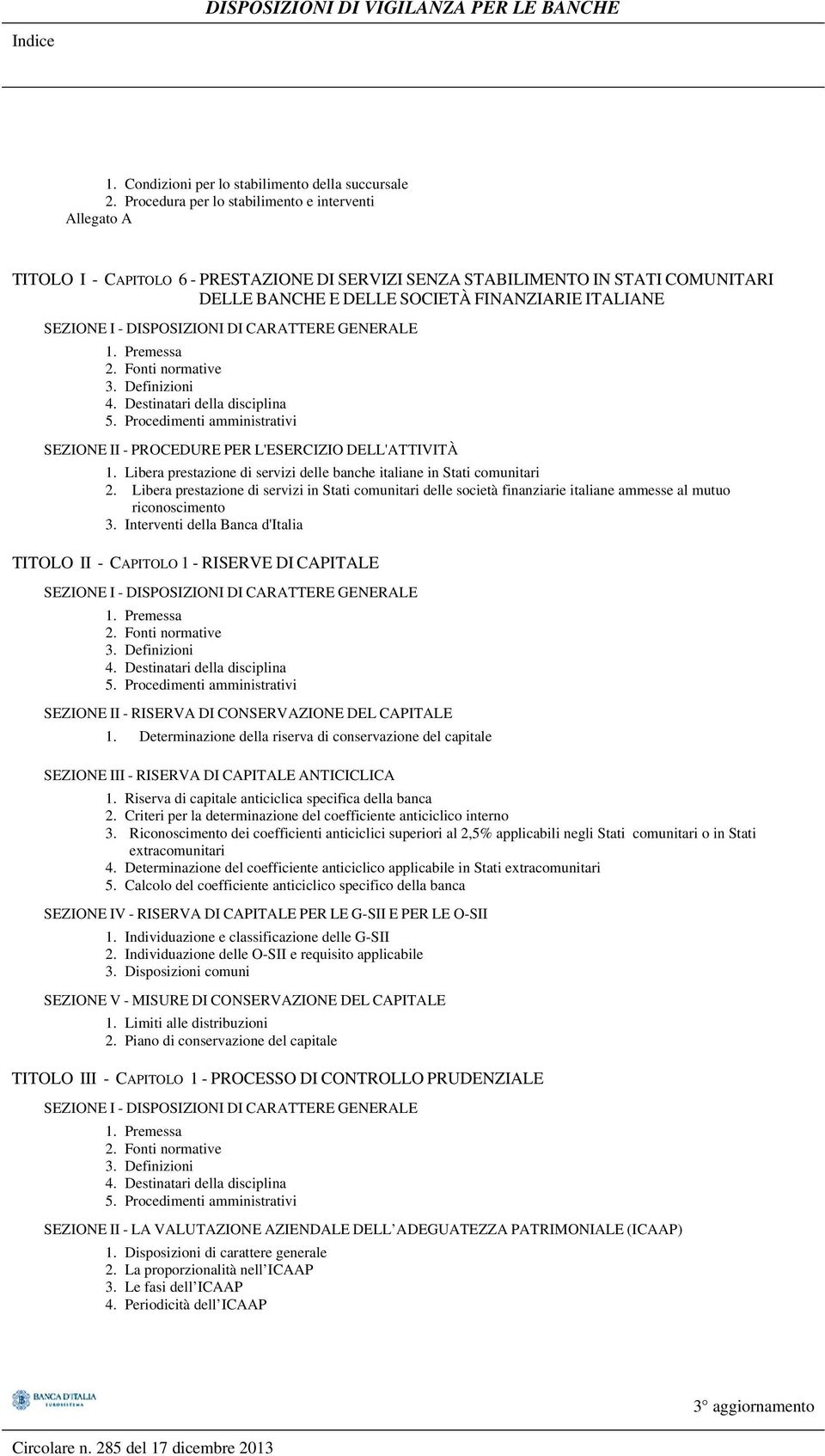 - DISPOSIZIONI DI CARATTERE GENERALE 2. Fonti normative 3. Definizioni 4. Destinatari della disciplina 5. Procedimenti amministrativi SEZIONE II - PROCEDURE PER L'ESERCIZIO DELL'ATTIVITÀ 1.