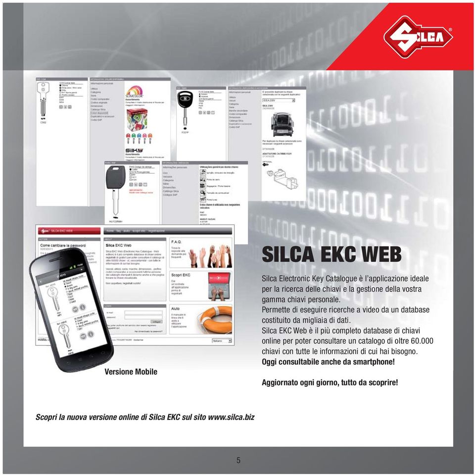 Silca EKC Web è il più completo database di chiavi online per poter consultare un catalogo di oltre 60.