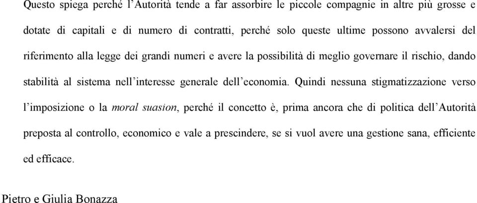 sistema nell interesse generale dell economia.