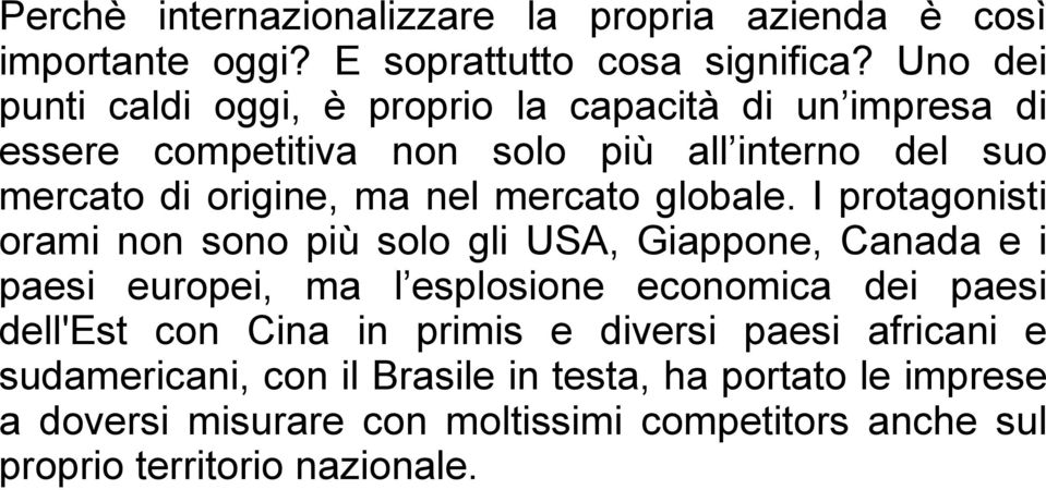 mercato globale.