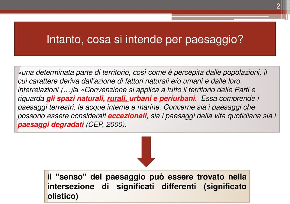 interrelazioni ( )la «Convenzione si applica a tutto il territorio delle Parti e riguarda gli spazi naturali, rurali, urbani e periurbani.