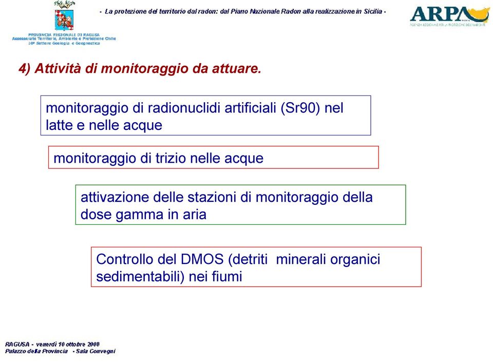 monitoraggio di trizio nelle acque attivazione delle stazioni di