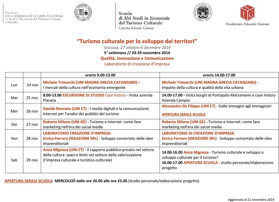 00 ESCURSIONE DI STUDIO Case history - Visita azienda Planeta Davide Bennato (UNI CT) - I media digitali e la comunicazione.
