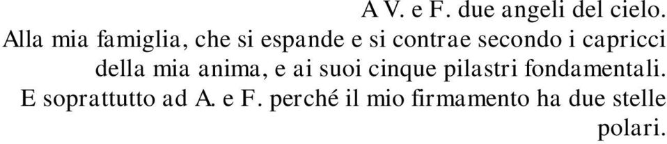 capricci della mia anima, e ai suoi cinque pilastri