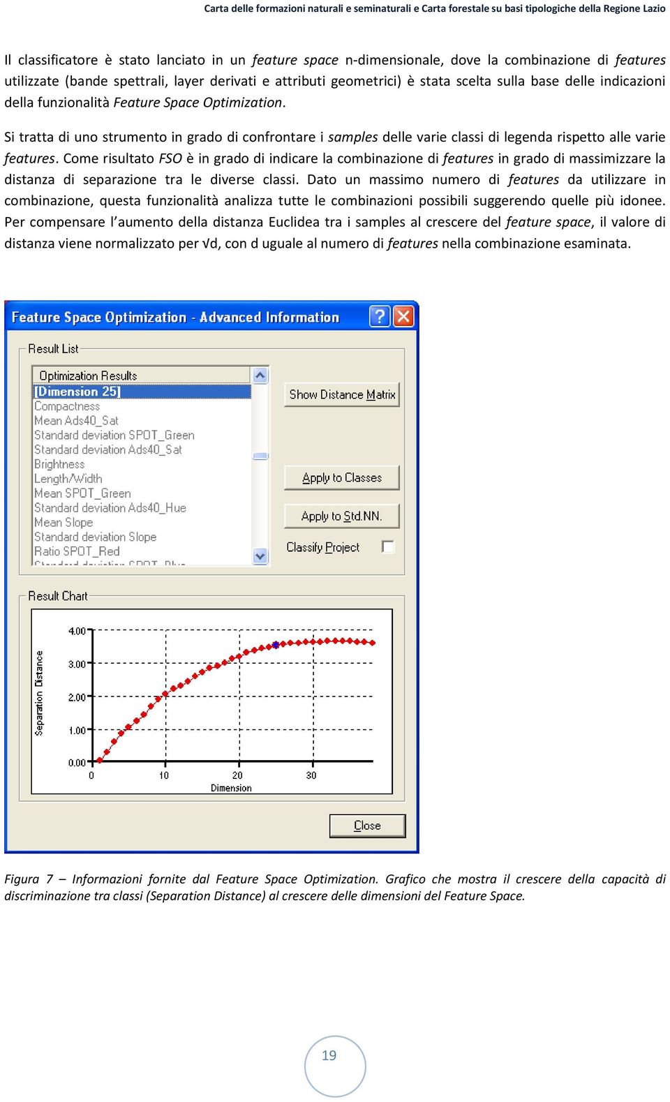 Come risultato FSO è in grado di indicare la combinazione di features in grado di massimizzare la distanza di separazione tra le diverse classi.