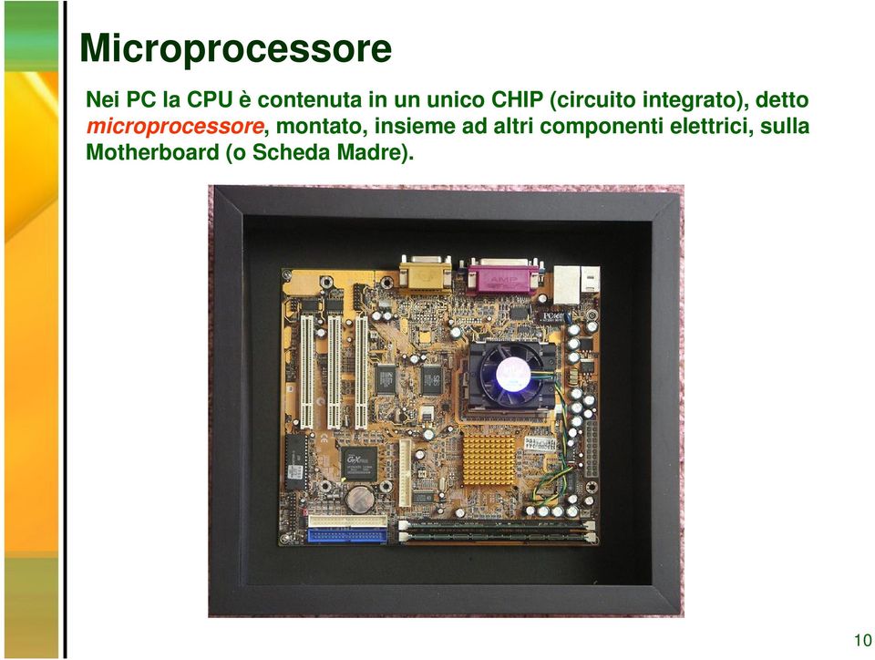 microprocessore, montato, insieme ad altri