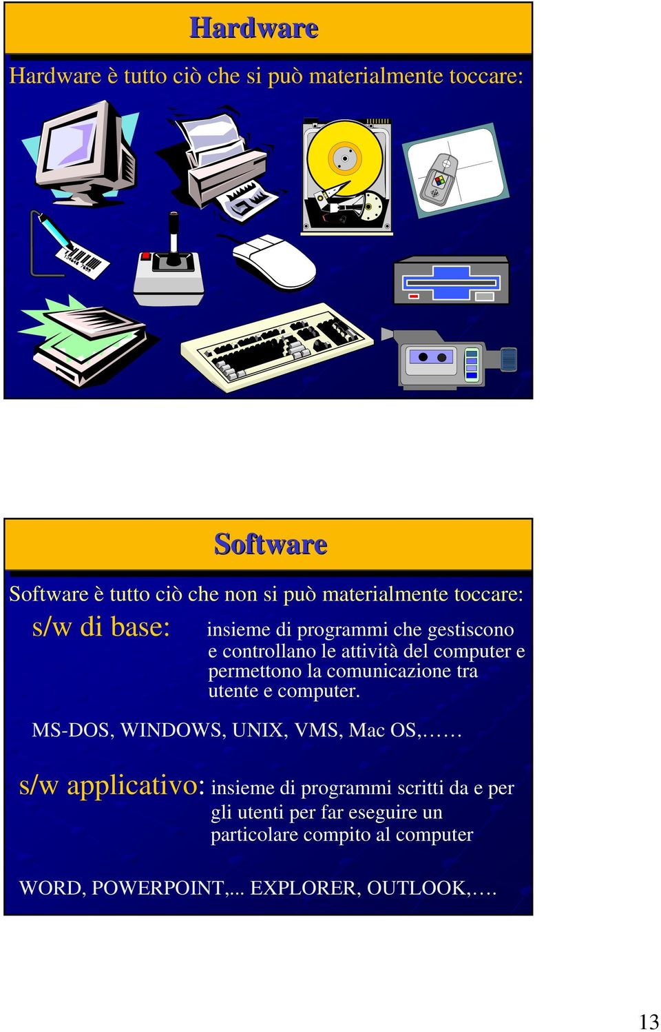 permettono la comunicazione tra utente e computer.