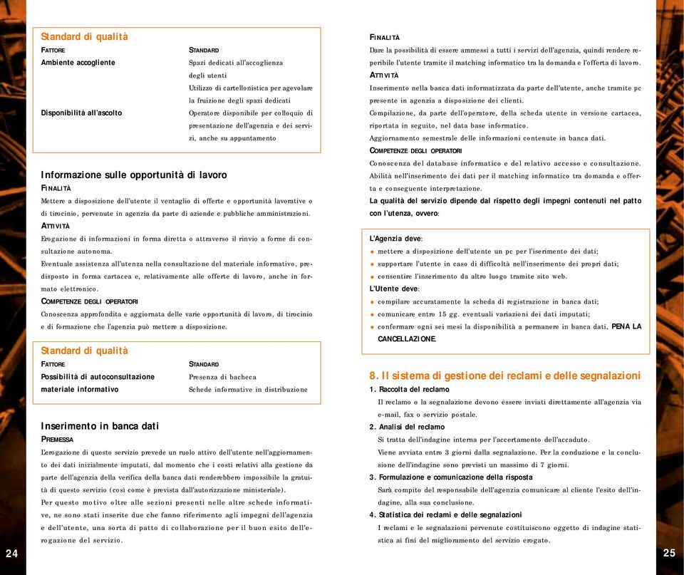 matching informatico tra la domanda e l offerta di lavoro. ATTIVITÀ Inserimento nella banca dati informatizzata da parte dell utente, anche tramite pc presente in agenzia a disposizione dei clienti.