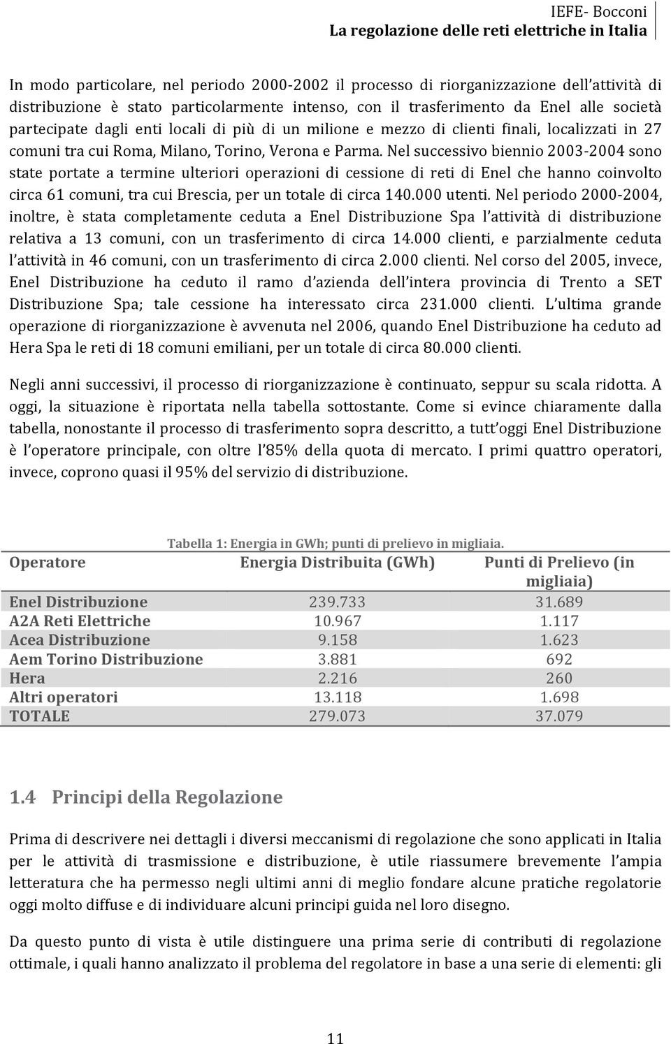 Nel successivo biennio 2003 2004 sono state portate a termine ulteriori operazioni di cessione di reti di Enel che hanno coinvolto circa 61 comuni, tra cui Brescia, per un totale di circa 140.