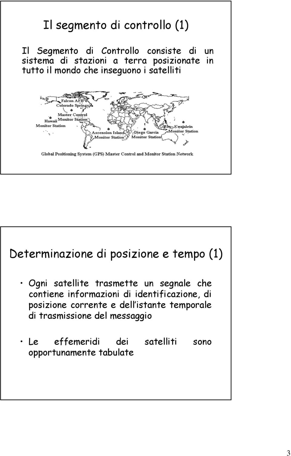 satellite trasmette un segnale che contiene informazioni di identificazione, di posizione corrente e