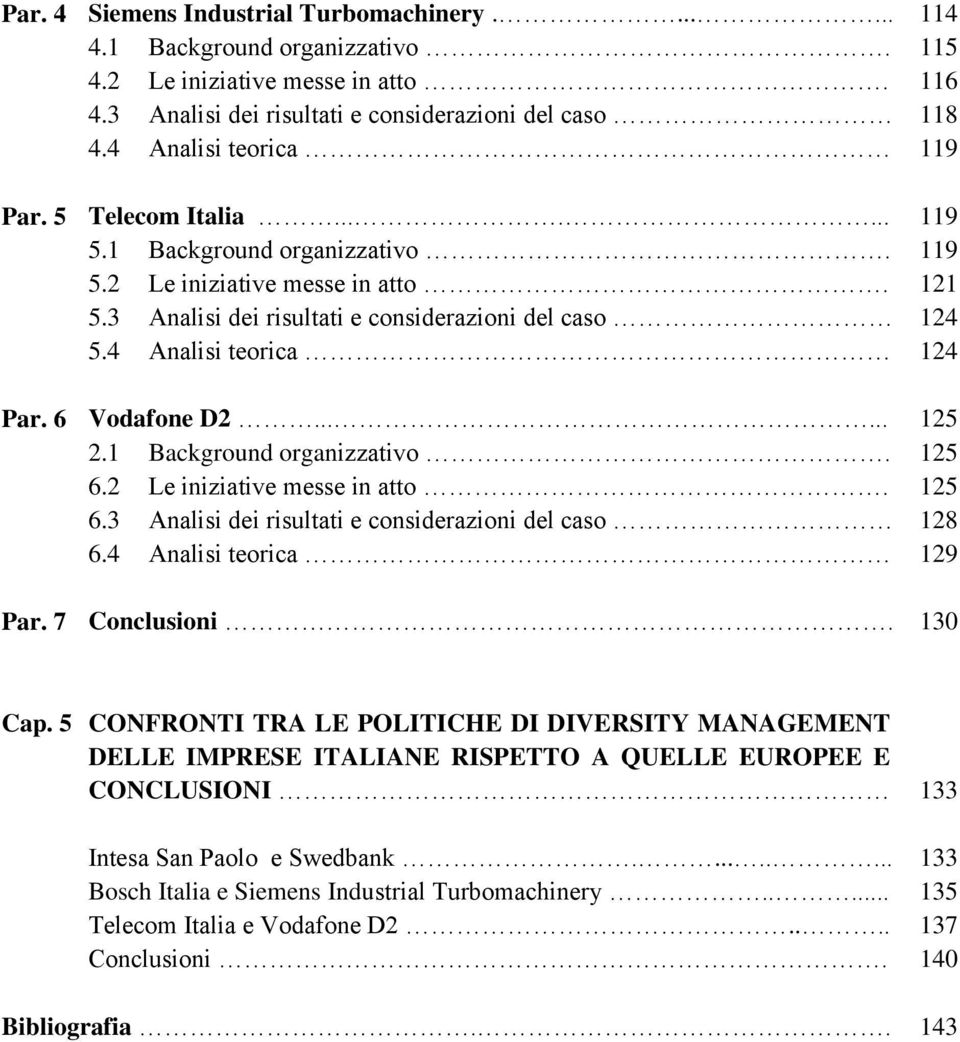 4 Analisi teorica 124 Par. 6 Vodafone D2...... 125 2.1 Background organizzativo. 125 6.2 Le iniziative esse in atto. 125 6.3 Analisi dei risultati e considerazioni del caso 128 6.