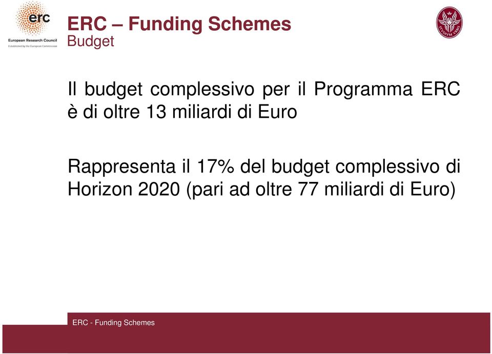 Euro Rappresenta il 17% del budget