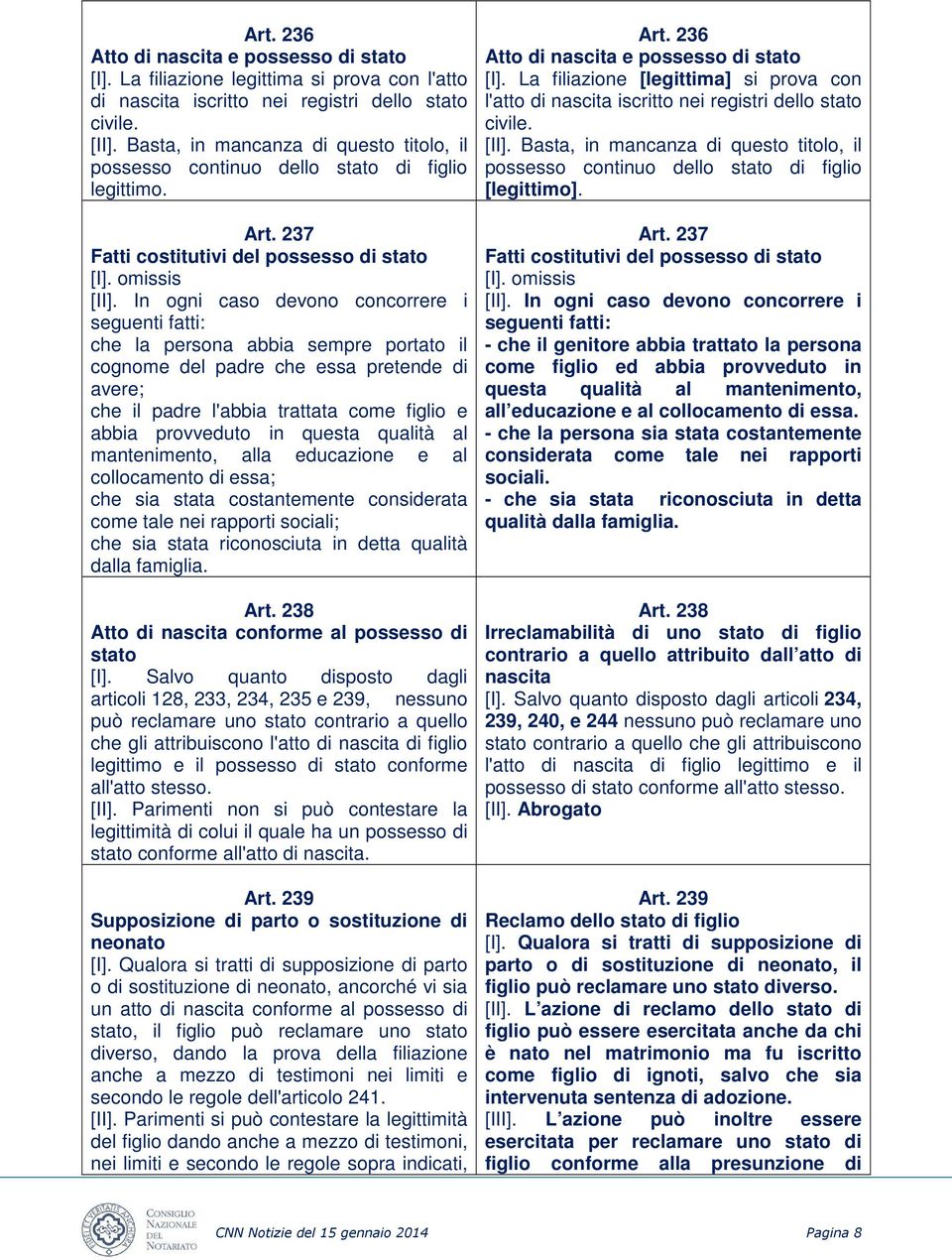 In ogni caso devono concorrere i seguenti fatti: che la persona abbia sempre portato il cognome del padre che essa pretende di avere; che il padre l'abbia trattata come figlio e abbia provveduto in