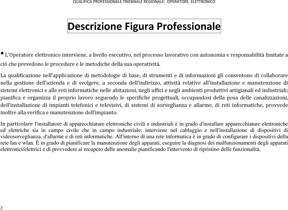 La qualificazione nell applicazione di metodologie di base, di strumenti e di informazioni gli consentono di collaborare nella gestione dell azienda e di svolgere, a seconda dell indirizzo, attività