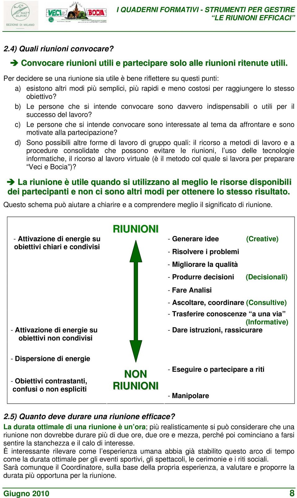 b) Le persone che si intende convocare sono davvero indispensabili o utili per il successo del lavoro?