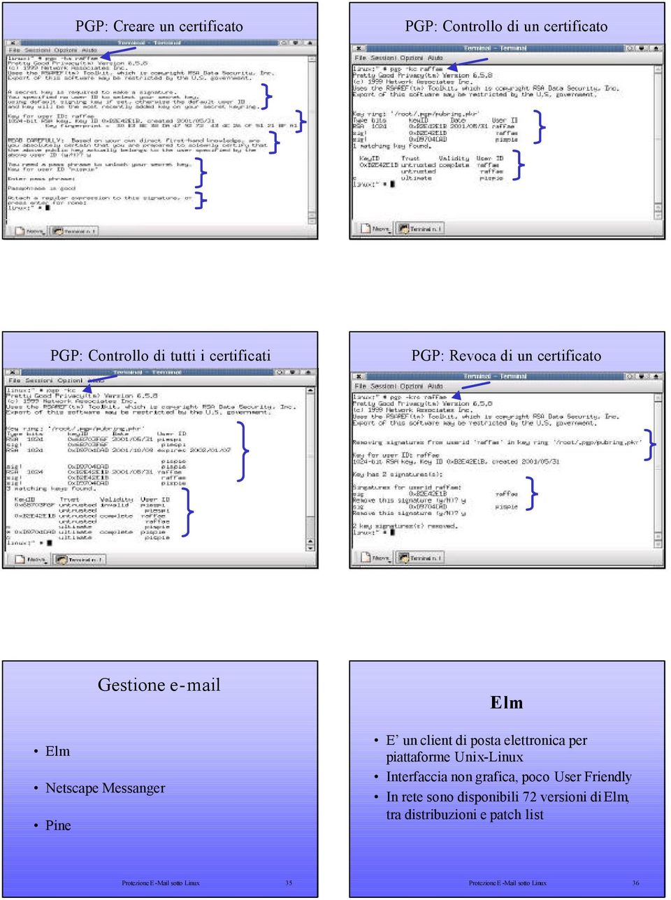 e-mail Elm Netscape Messanger Pine Elm E un client di posta elettronica per piattaforme Unix-Linux Interfaccia non grafica, poco User