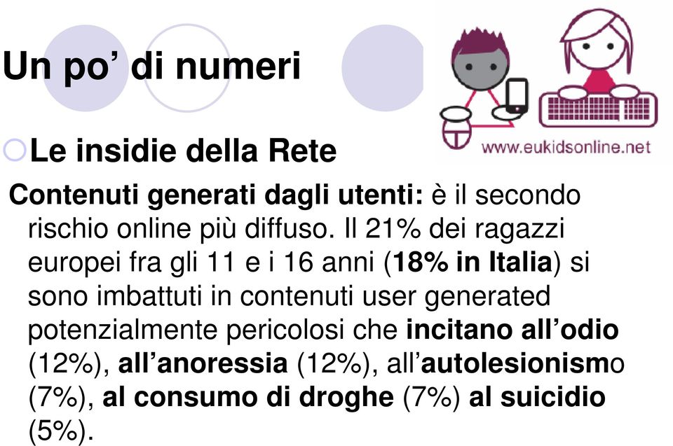 Il 21% dei ragazzi europei fra gli 11 e i 16 anni (18% in Italia) si sono imbattuti in