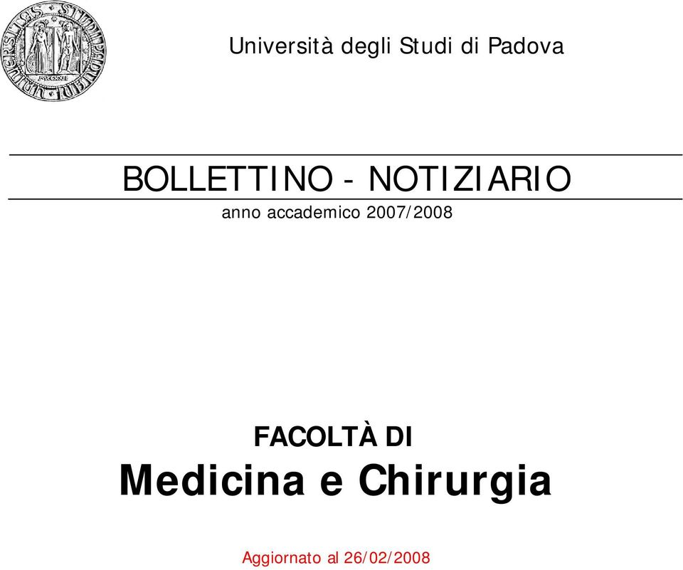 accademico 2007/2008 FACOLTÀ DI