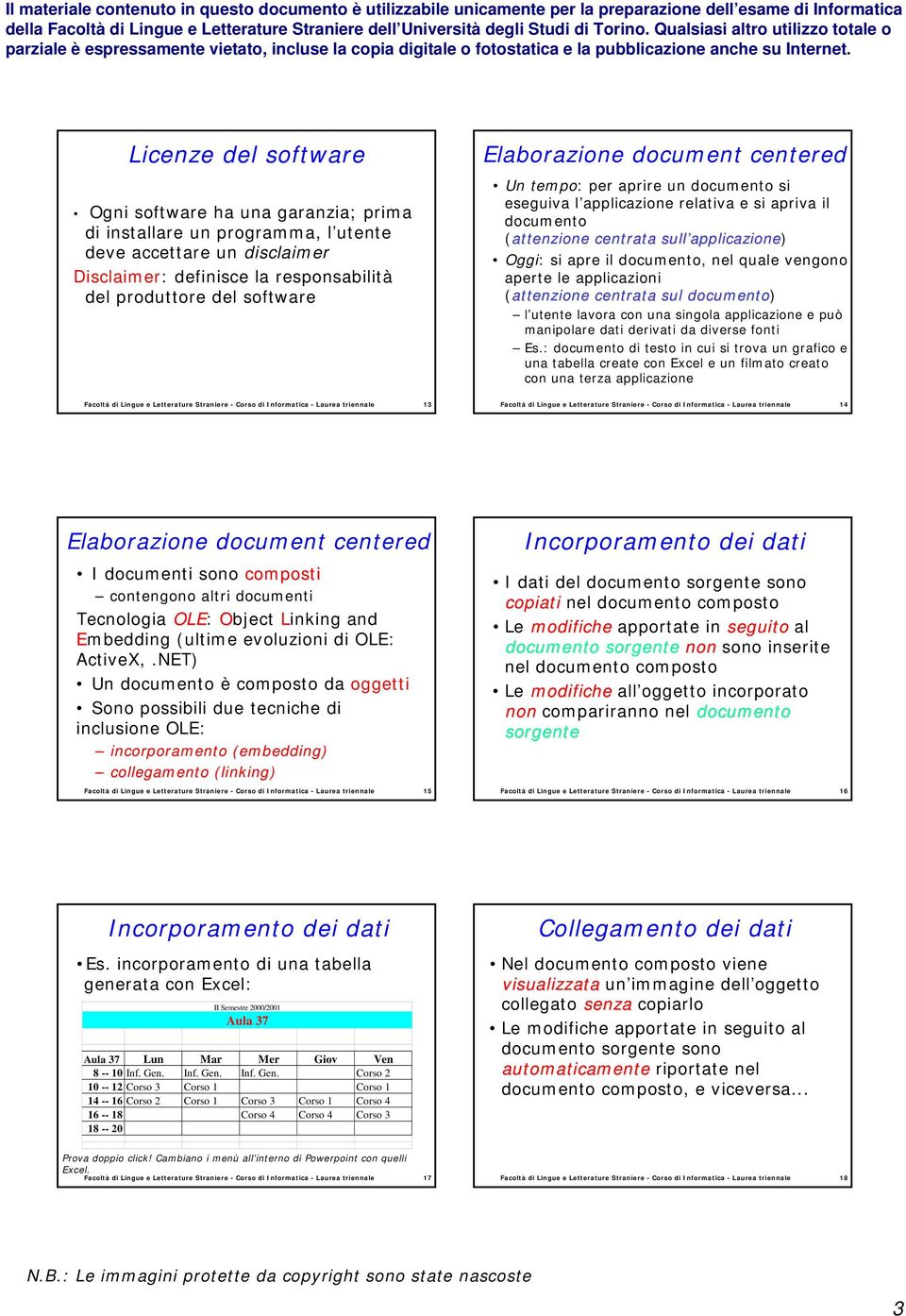 documento, nel quale vengono aperte le applicazioni (attenzione centrata sul documento) l utente lavora con una singola applicazione e può manipolare dati derivati da diverse fonti Es.