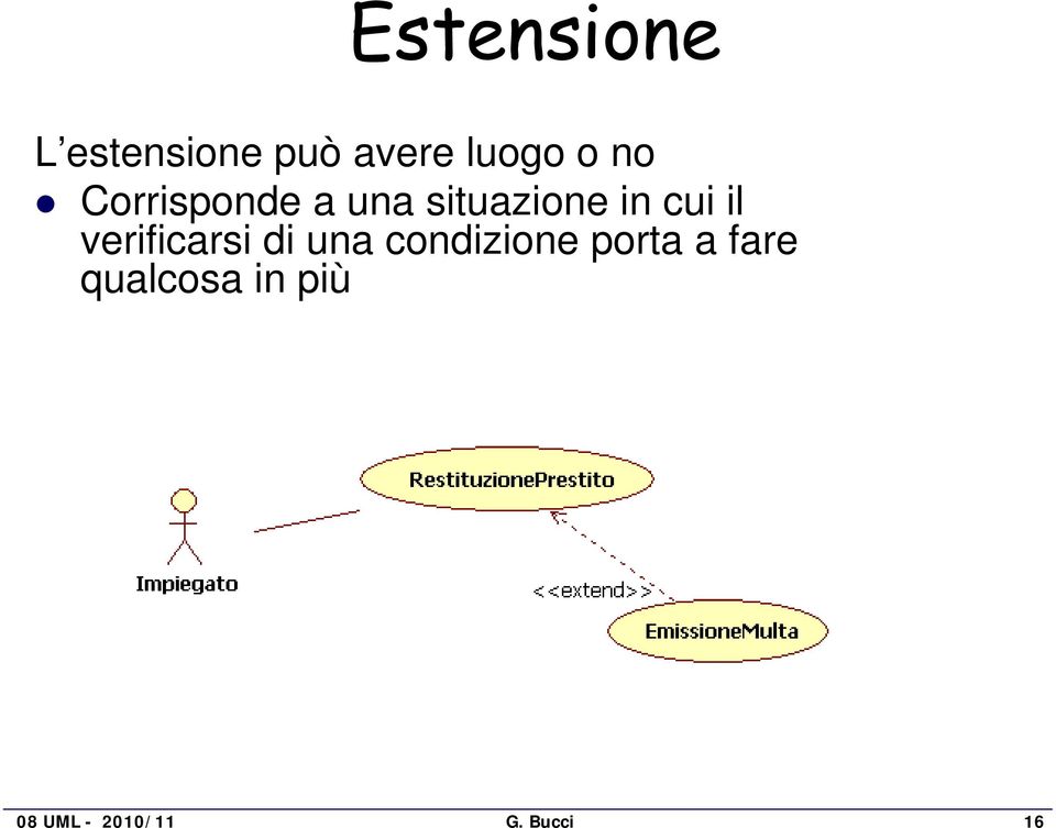 verificarsi di una condizione porta a fare