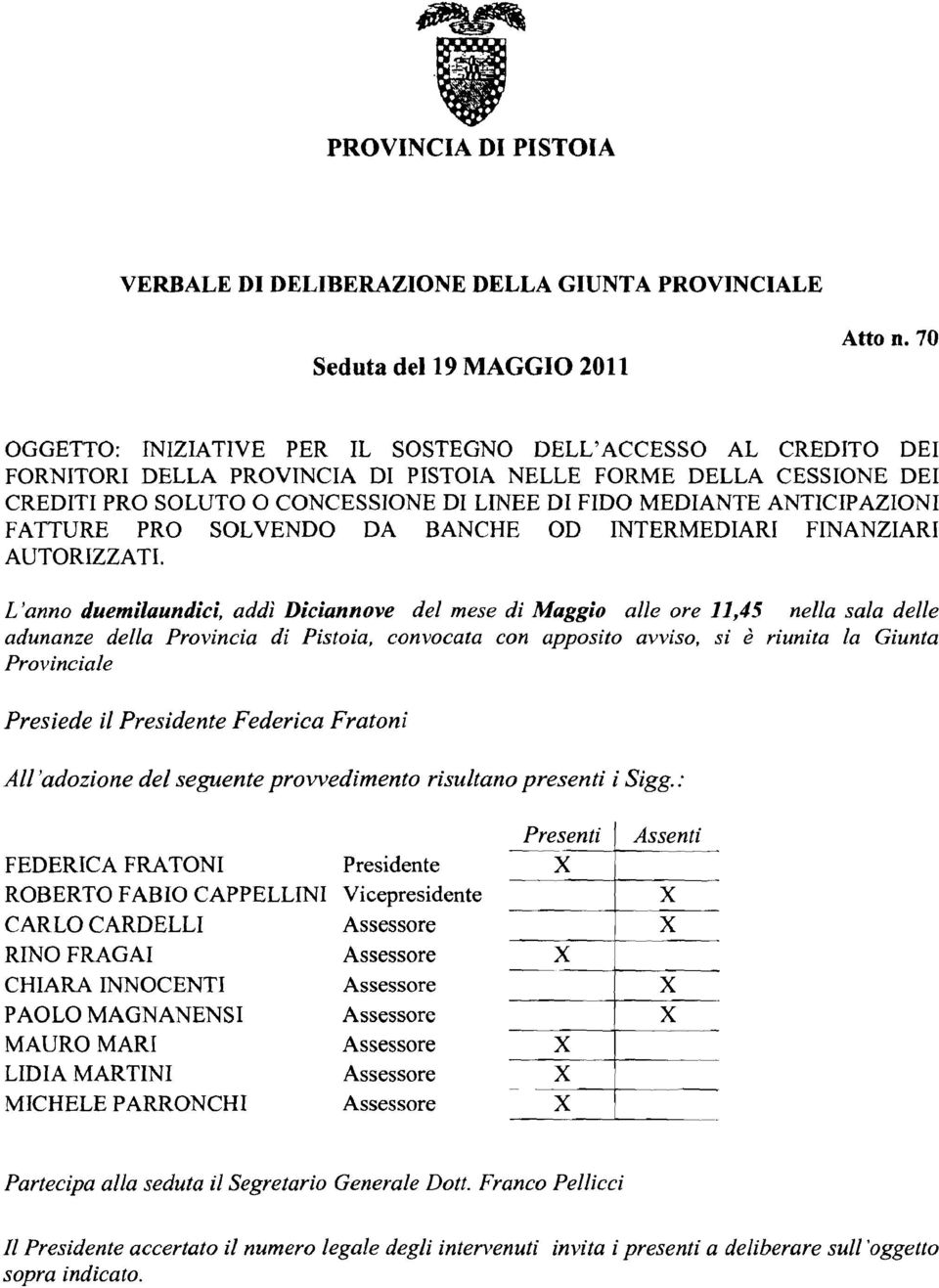 ANTICIPAZIONI FATTURE PRO SOLVENDO DA BANCHE OD INTERMEDIARI FINANZIARI AUTORIZZATI.