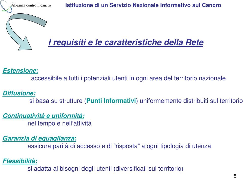 territorio Continuatività e uniformità: nel tempo e nell attività Garanzia di eguaglianza: assicura parità di