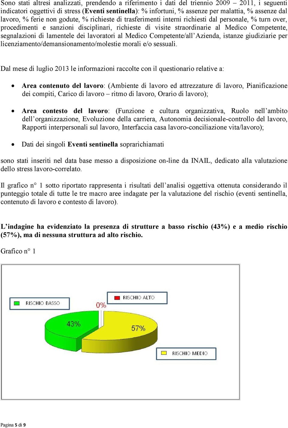 segnalazioni di lamentele dei lavoratori al Medico Competente/all Azienda, istanze giudiziarie per licenziamento/demansionamento/molestie morali e/o sessuali.