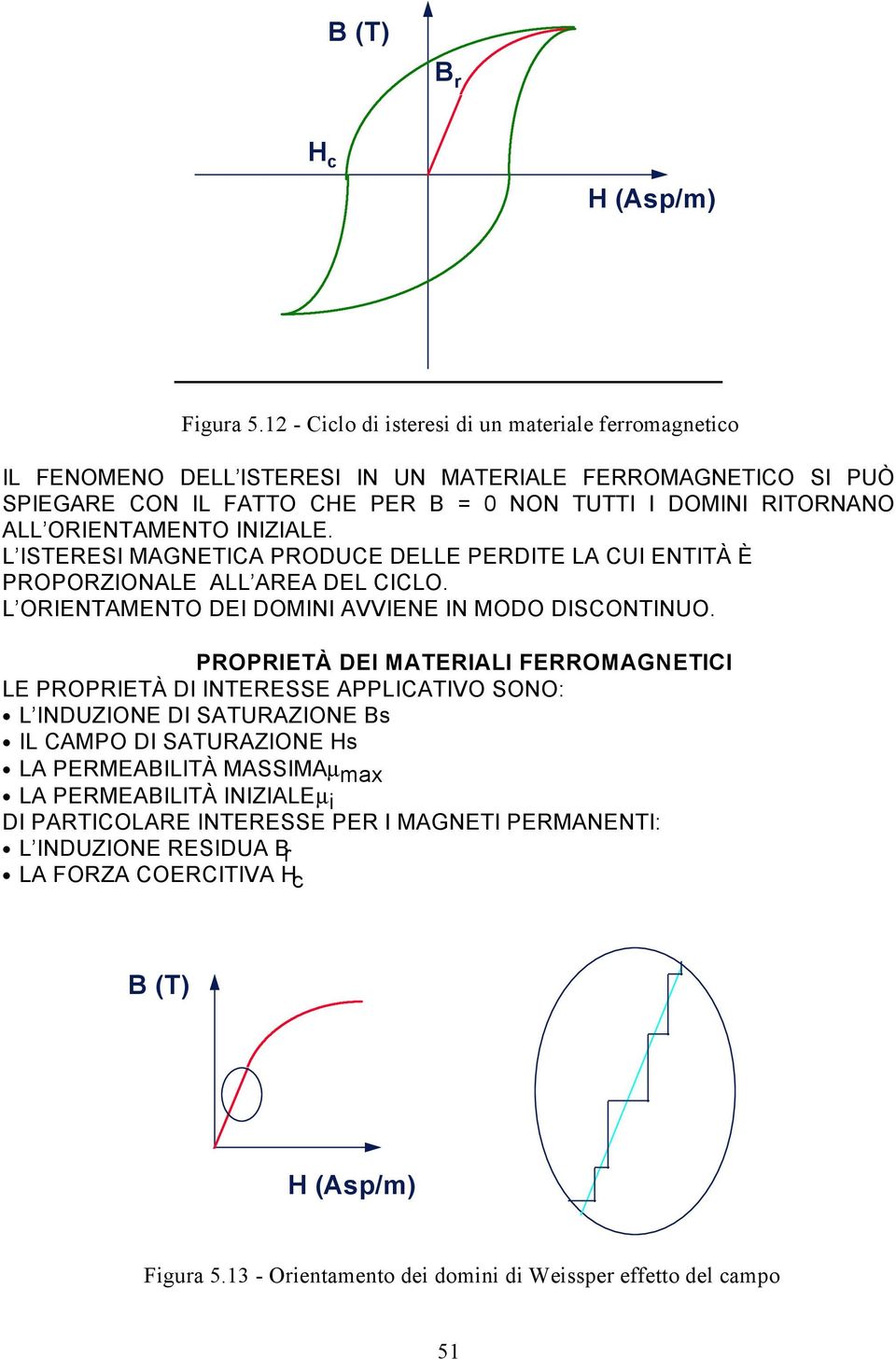 ORIENTAMENTO INIZIALE. L ISTERESI MAGNETICA PRODUCE DELLE PERDITE LA CUI ENTITÀ È PROPORZIONALE ALL AREA DEL CICLO. L ORIENTAMENTO DEI DOMINI AVVIENE IN MODO DISCONTINUO.