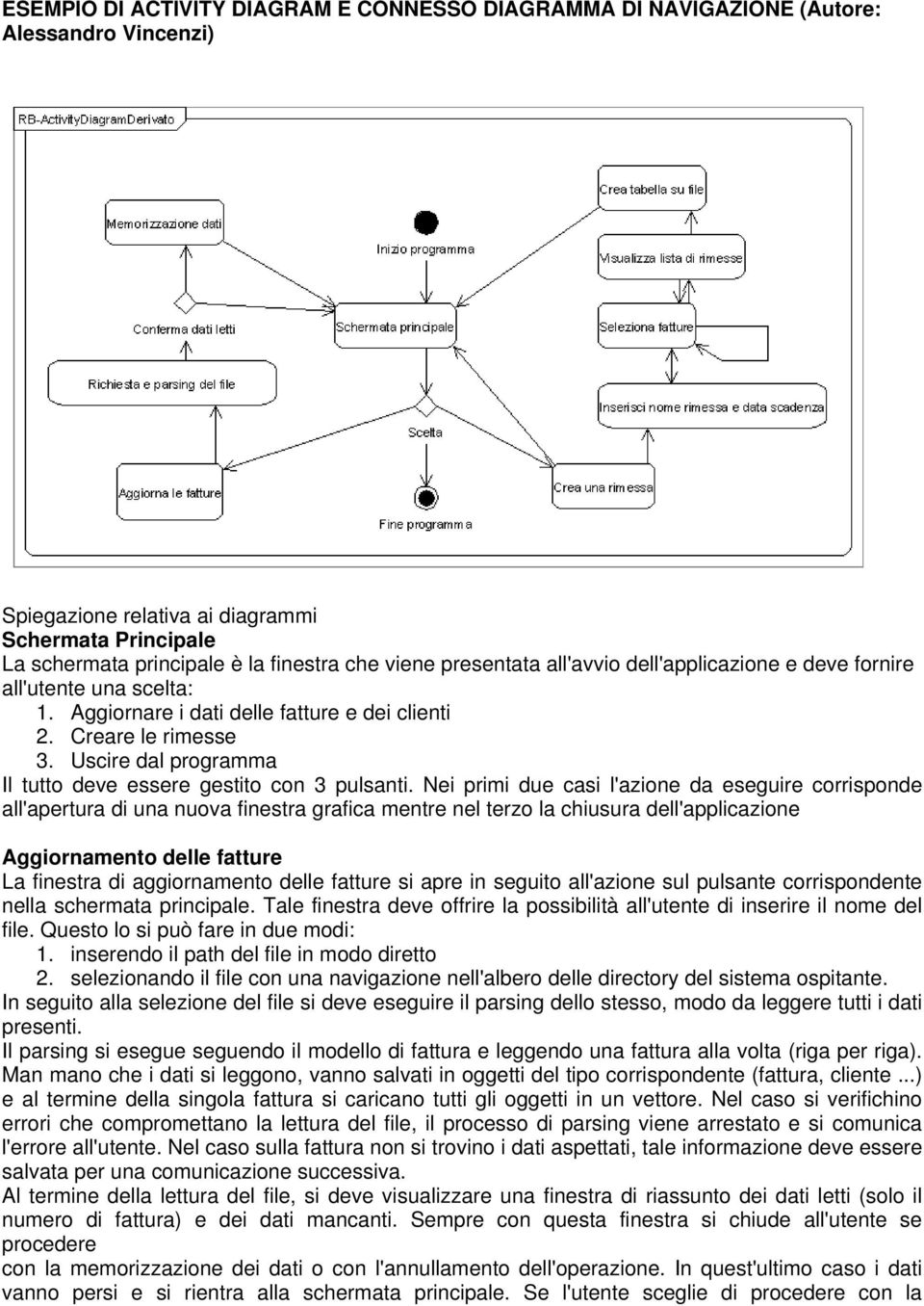 Uscire dal programma Il tutto deve essere gestito con 3 pulsanti.