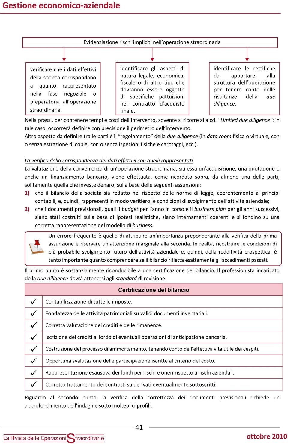 Limite ue iligence : in tale caso, occorrerà efinire con precisione il perimetro ell intervento.