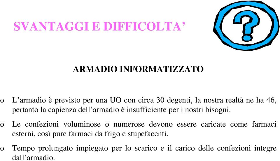 Le cnfezini vluminse numerse devn essere caricate cme farmaci esterni, csì pure farmaci da frig