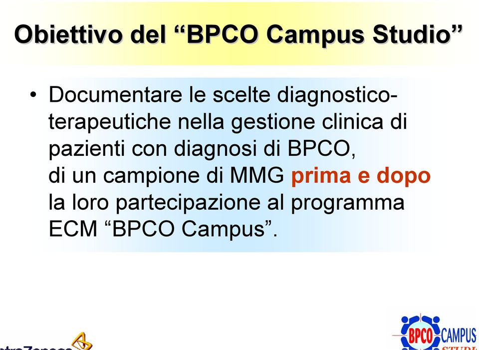 pazienti con diagnosi di BPCO, di un campione di MMG