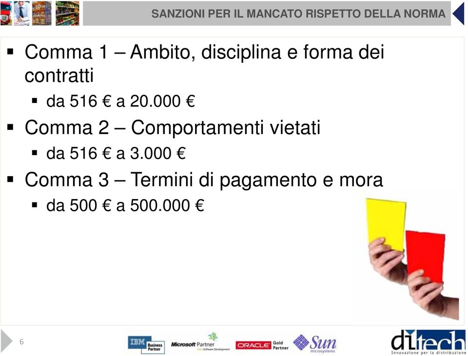 000 Comma 2 Comportamenti vietati da 516 a 3.