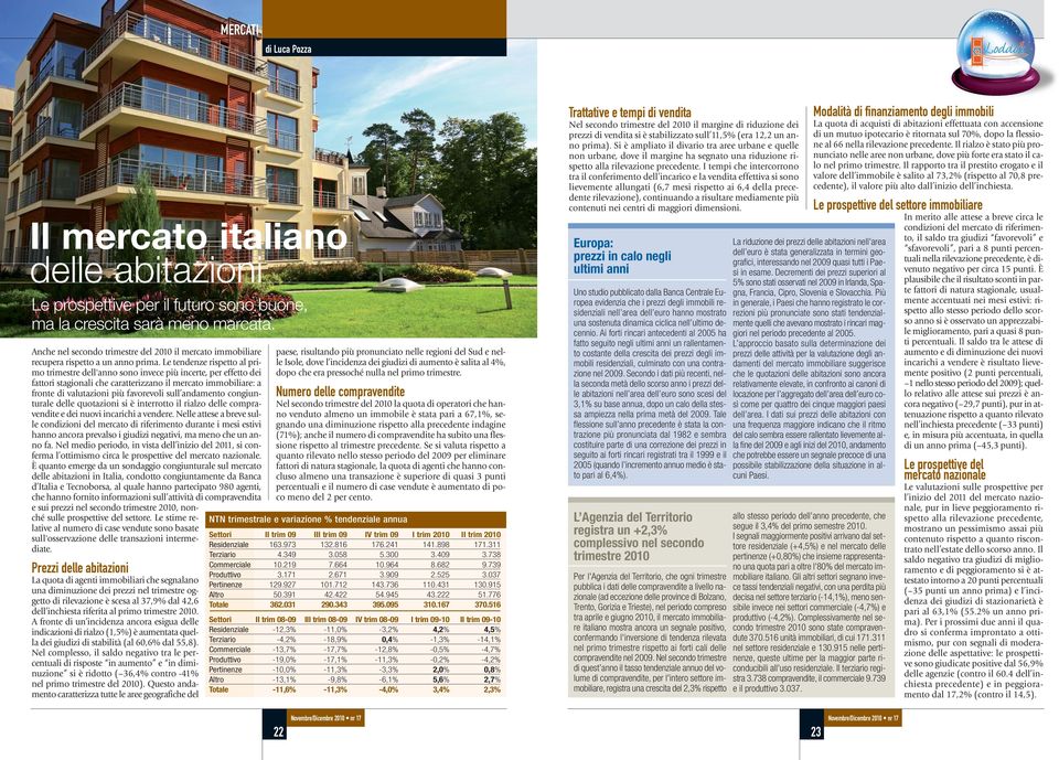 Le tendenze rispetto al primo trimestre dell'anno sono invece più incerte, per effetto dei fattori stagionali che caratterizzano il mercato immobiliare: a fronte di valutazioni più favorevoli sull