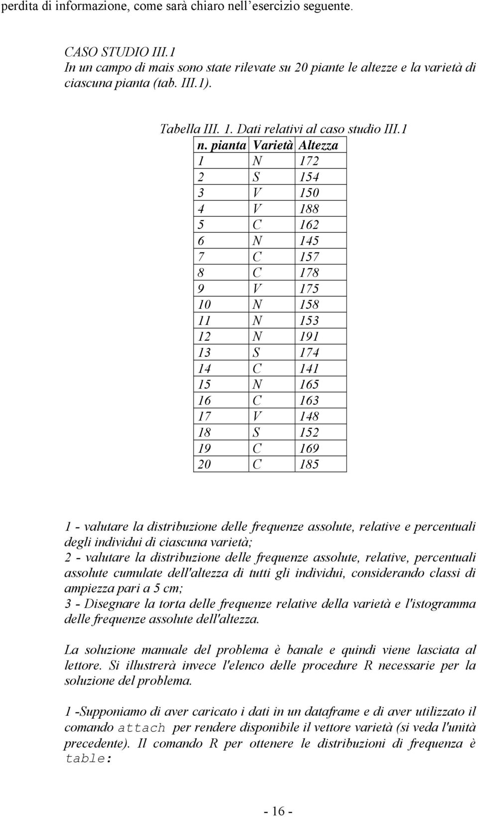 pata Varetà Altezza 1 N 17 S 154 3 V 150 4 V 188 5 C 16 6 N 145 7 C 157 8 C 178 9 V 175 10 N 158 11 N 153 1 N 191 13 S 174 14 C 141 15 N 165 16 C 163 17 V 148 18 S 15 19 C 169 0 C 185 1 - valutare la