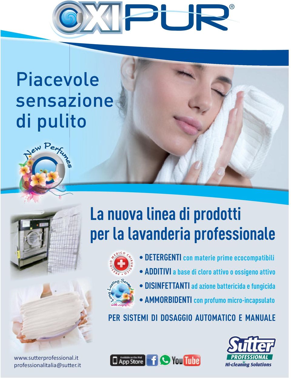 attivo o ossigeno attivo DISINFETTANTI ad azione battericida e fungicida AMMORBIDENTI con profumo micro-incapsulato PER