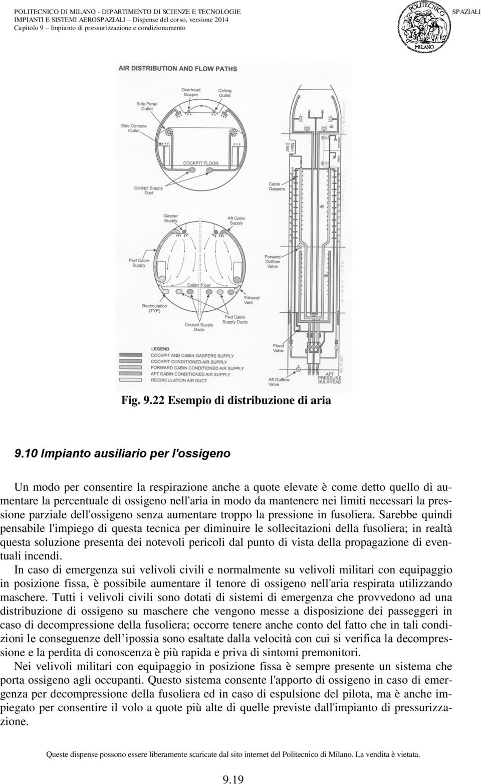 neessari la ressione arziale dell'ossigeno senza aumentare troo la ressione in fusoliera.