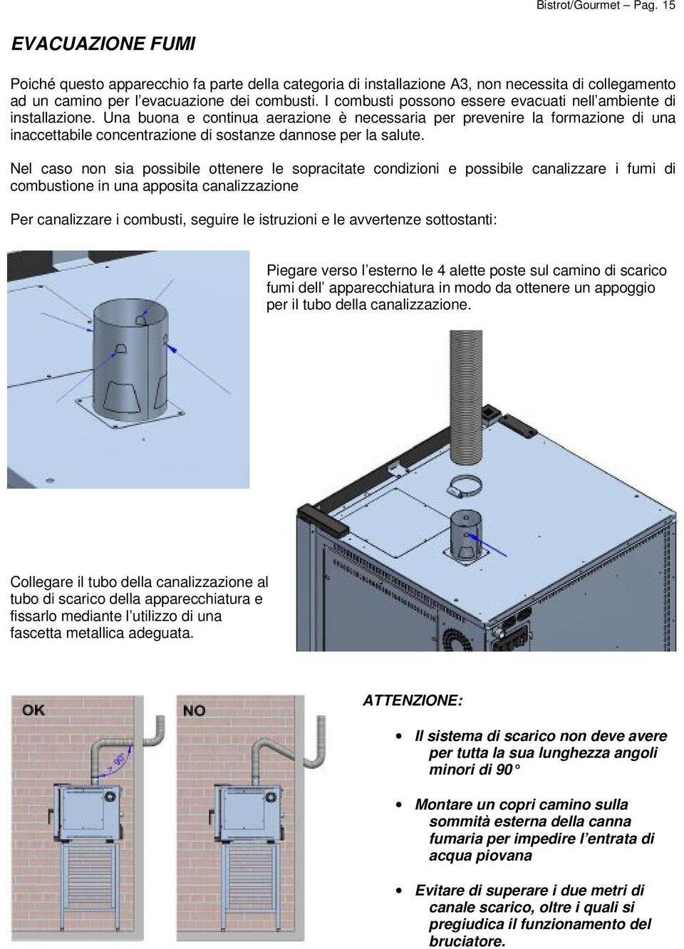 Una buona e continua aerazione è necessaria per prevenire la formazione di una inaccettabile concentrazione di sostanze dannose per la salute.