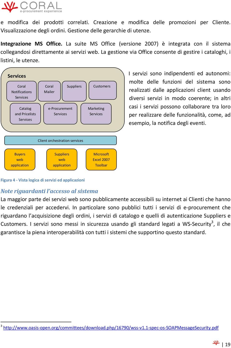 Services Coral Notifications Services Catalog and Pricelists Services Coral Mailer e Procurement Services Suppliers Customers Marketing Services I servizi sono indipendenti ed autonomi: molte delle