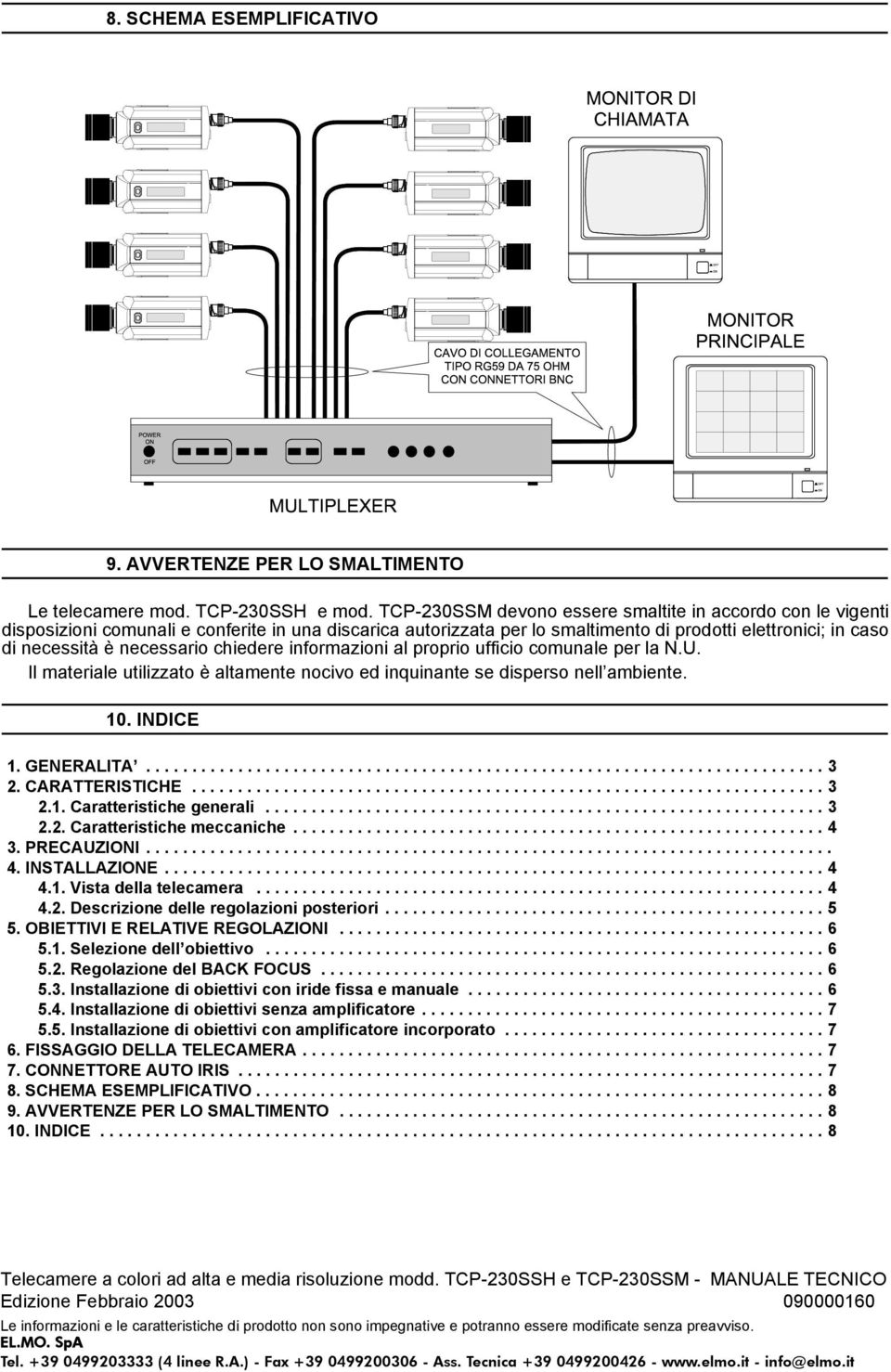 necessario chiedere informazioni al proprio ufficio comunale per la N.U. Il materiale utilizzato è altamente nocivo ed inquinante se disperso nell ambiente. 10. INDICE 1. GENERALITA.......................................................................... 3 2.