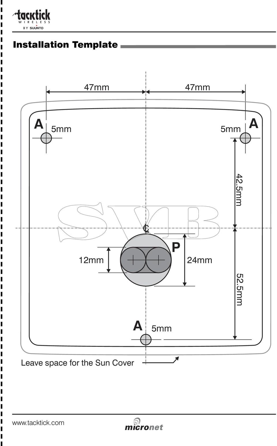 5mm CL 12mm P 24mm A 5mm