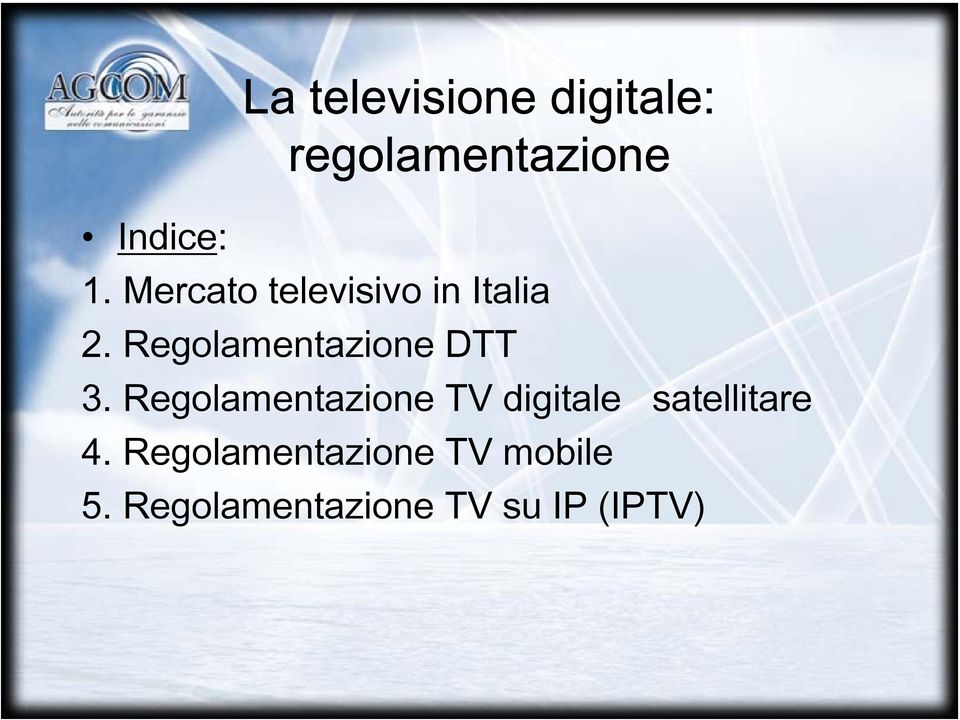 Regolamentazione DTT 3.