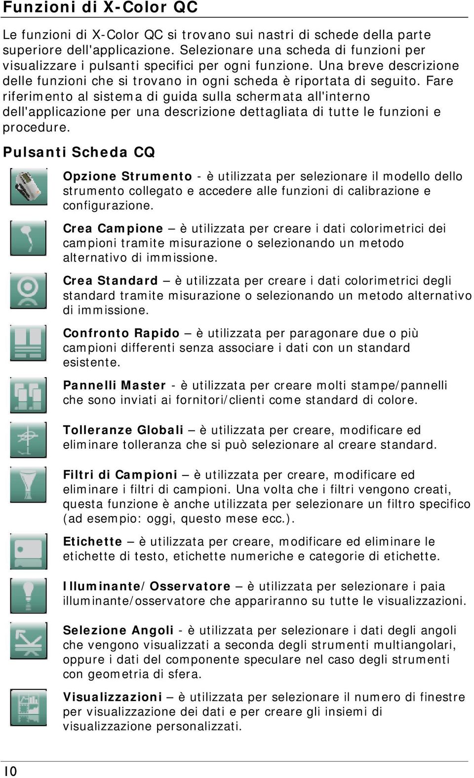 Fare riferimento al sistema di guida sulla schermata all'interno dell'applicazione per una descrizione dettagliata di tutte le funzioni e procedure.