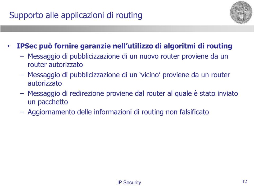 pubblicizzazione di un vicino proviene da un router autorizzato Messaggio di redirezione proviene dal