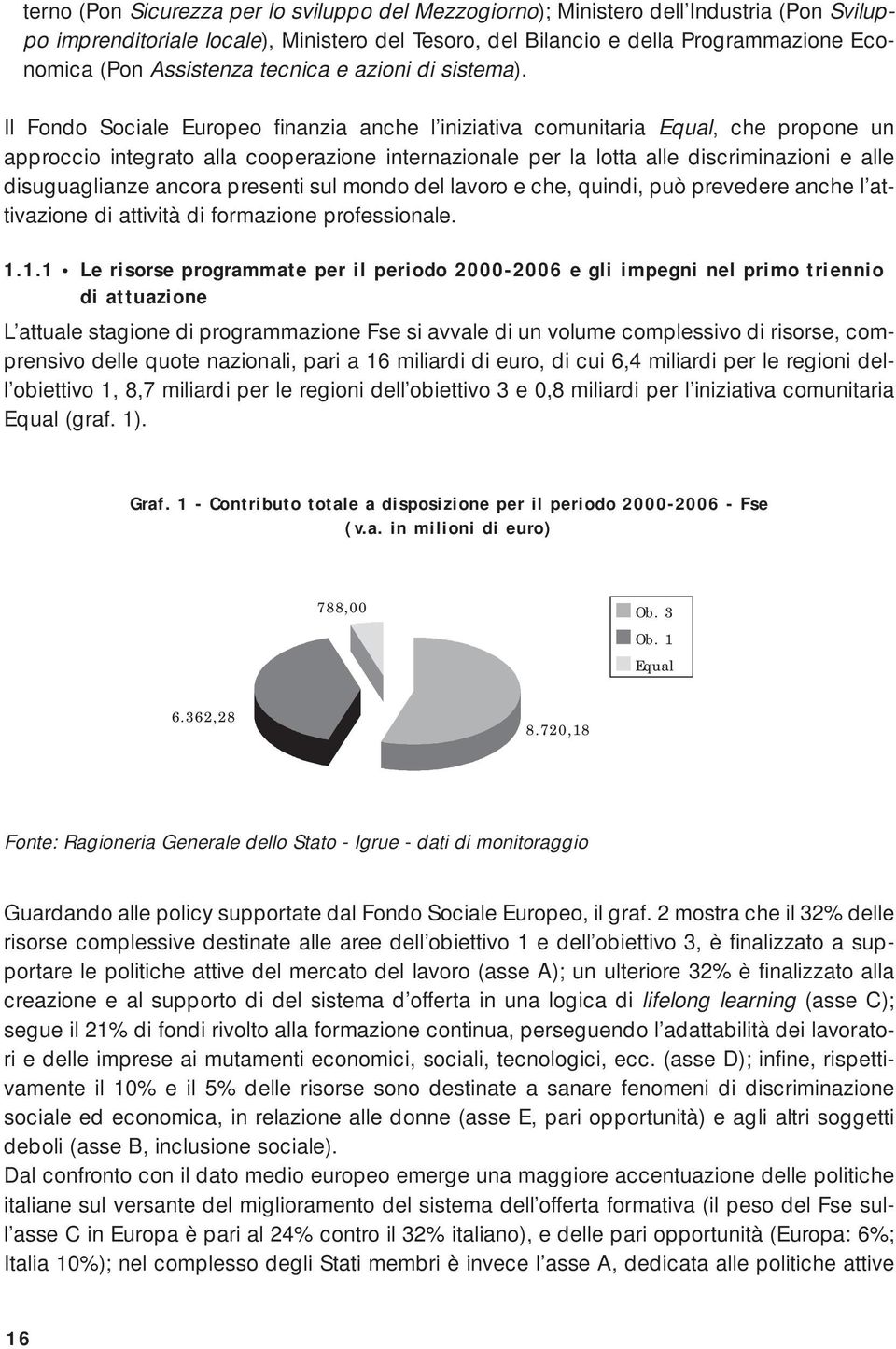 Il Fondo Sociale Europeo finanzia anche l iniziativa comunitaria Equal, che propone un approccio integrato alla cooperazione internazionale per la lotta alle discriminazioni e alle disuguaglianze