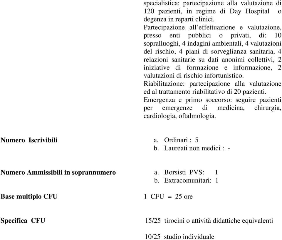 sanitarie su dati anonimi collettivi, 2 iniziative di formazione e informazione, 2 valutazioni di rischio infortunistico.